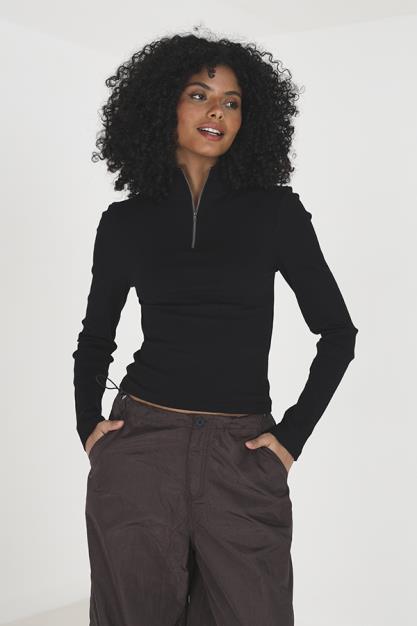 Brave Soul Long Sleeve Quarter Zip Top