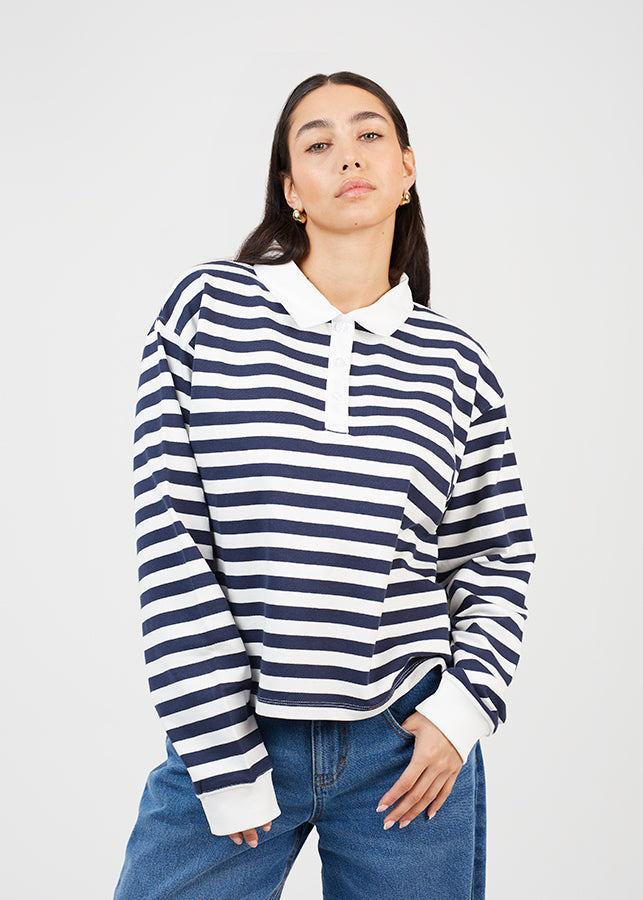 Ladies Brave Soul Navy Long Sleeve Top