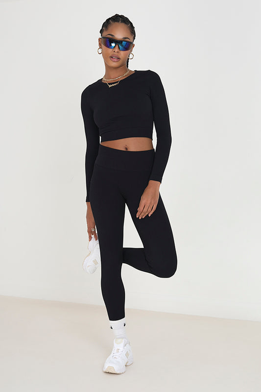Seamless Long Sleeve Gym Crop Top