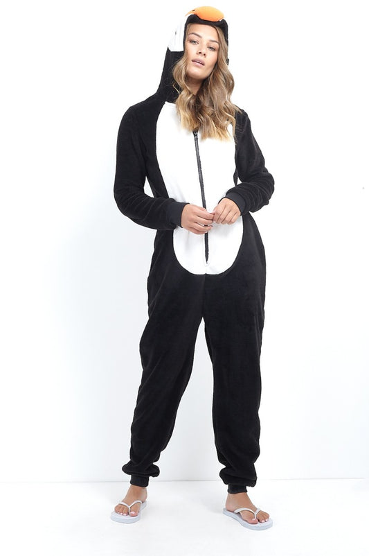 Novelty Hooded Christmas Penguin Onesie