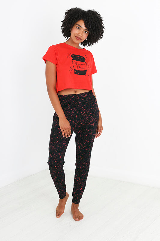 Witches Brew' Slogan Tee And Trouser Pyjama Set