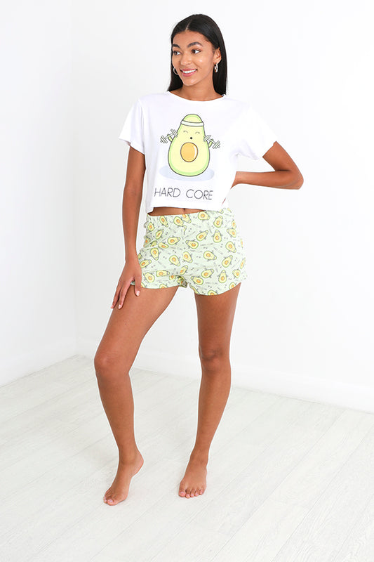 Hard Core Avocado Print Short Pyajama Set