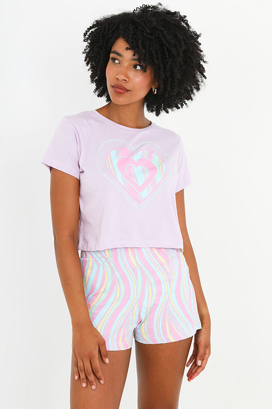 Psychedelic Swirl Print Short Pyjama Set