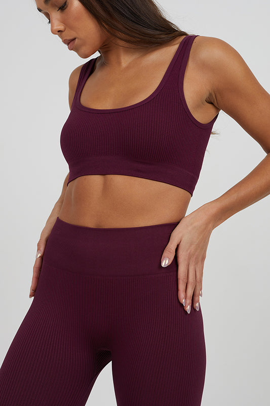 Active Seamless Ribbed Square Neck Bralette