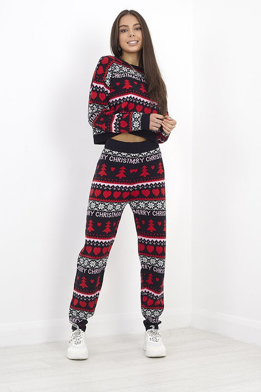 Fairisle Jacquard Design Knitted Christmas Set