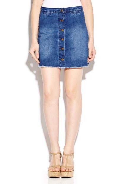 Sidney Button Through Denim Mini Skirt