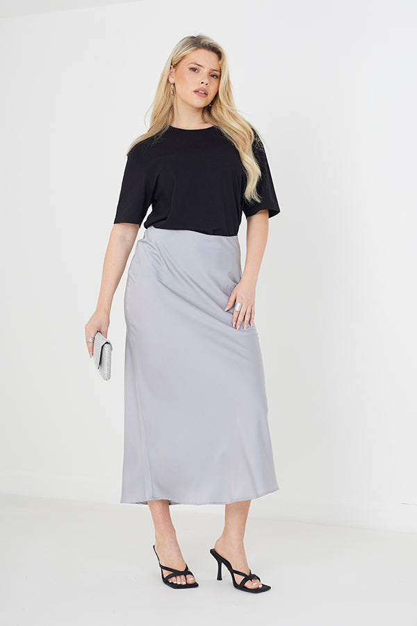 Bias Cut Satin Skirt