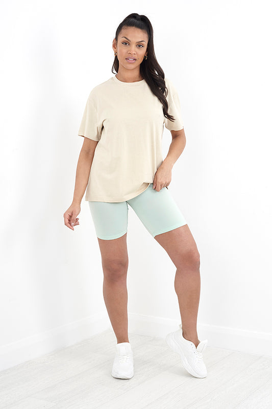 Plain Mint Green Cycling Shorts