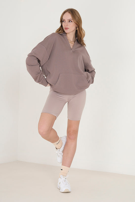 Mushroom Stretch Feel Bodycon Fit Cycling Shorts