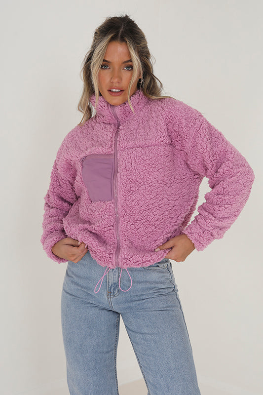 Crocus Fleece Funnel Neck Zip Through Sweatshirt