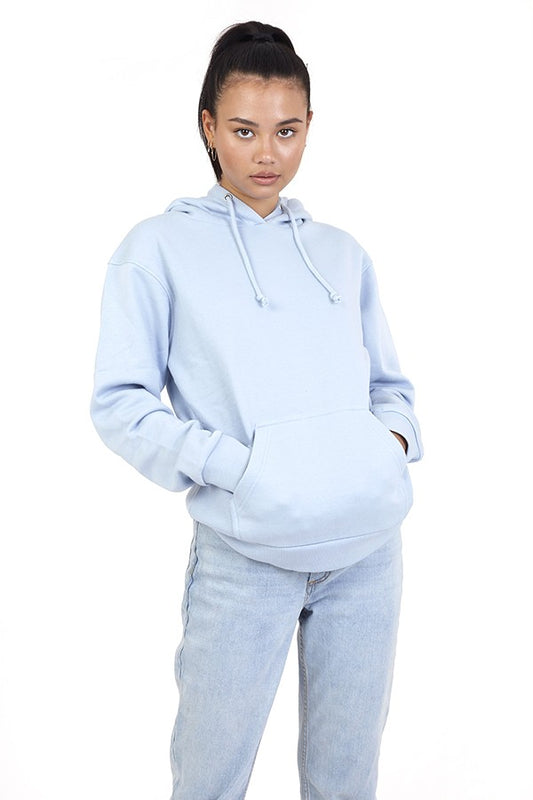 Plain Pale Blue Drawstring Hoodie