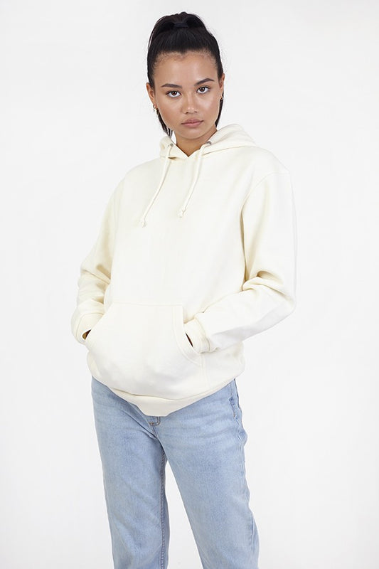 Plain Cream Drawstring Hoodie