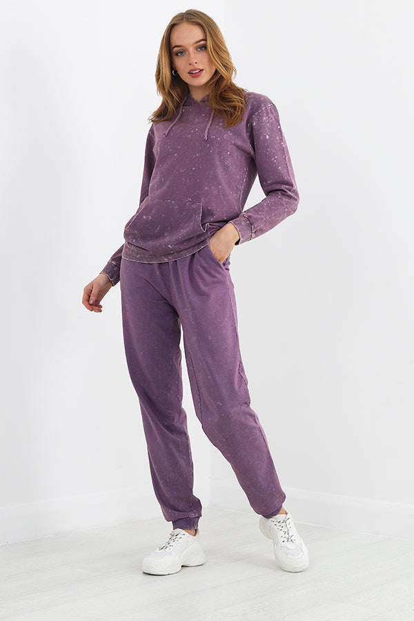 Orchid Lilac Acid Wash Drawstring Hoodie