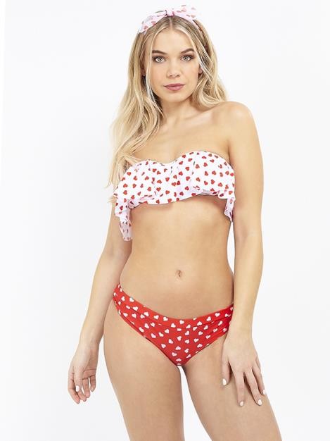 Heart Print Hipster Bikini Bottoms