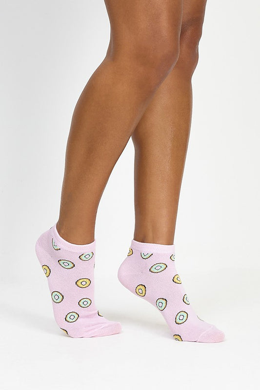 Doughnut Print Three Pack Trainer Socks