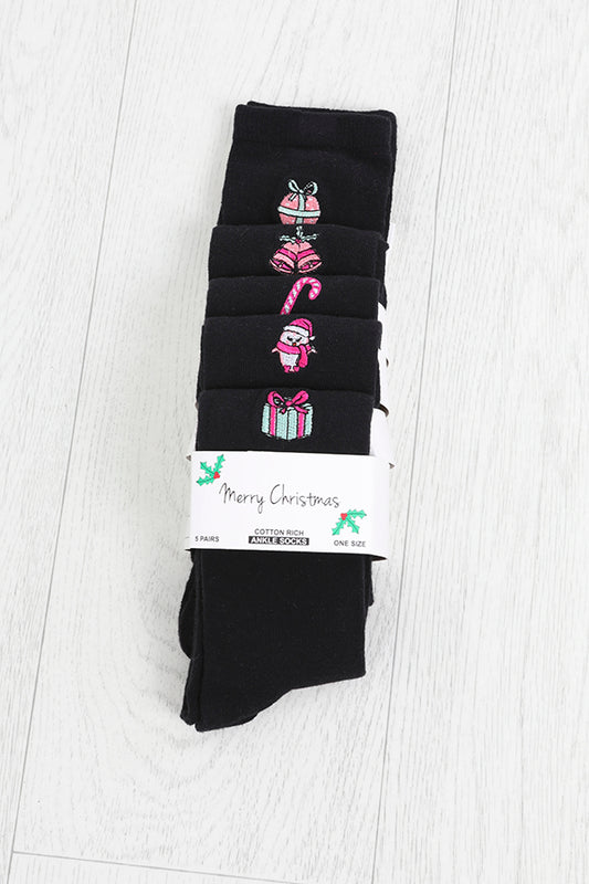 Xmas 5 Pk Socks