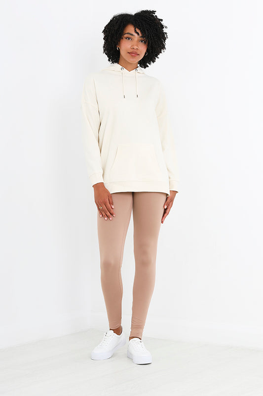 Taupe Slim Fit Stretchy Plain Leggings