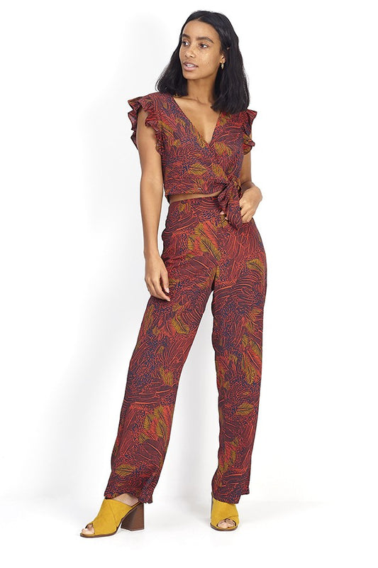 Printed Wide Leg Trousers
