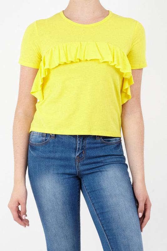 Maisy Frill Detail Crew Neck T-Shirt
