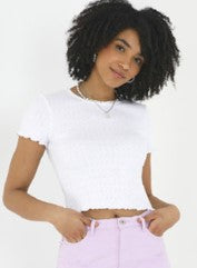 Brave Soul Lace Trim Tee