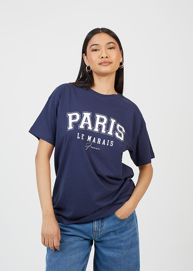 Ladies Brave Soul Navy T-Shirt