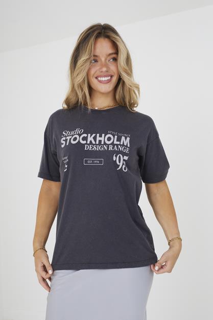 Stockholm Acid Wash Grapic Tee