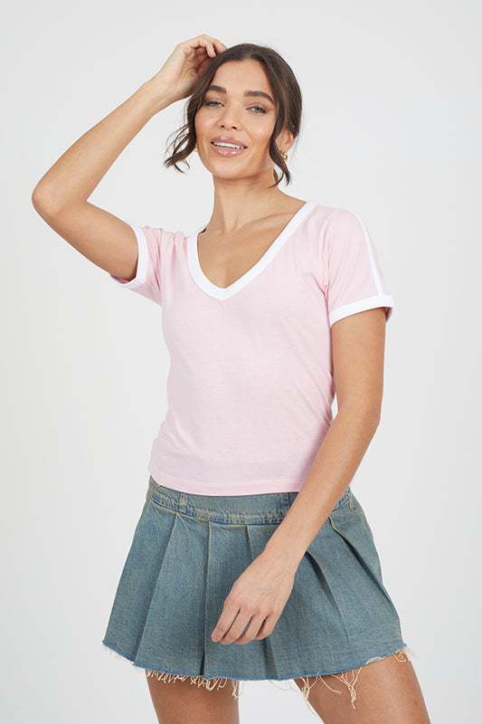 Baseball V-Neck Tee