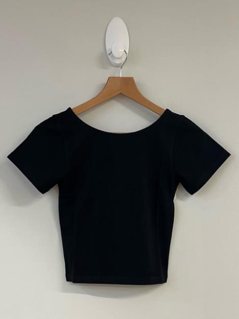 Basic Fitted Short Sleeves Scoop Tee