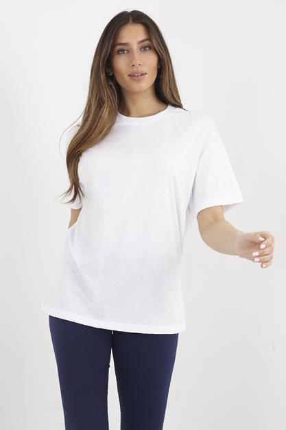 White Oversized Crew Neck Short Sleeve T-Shirt