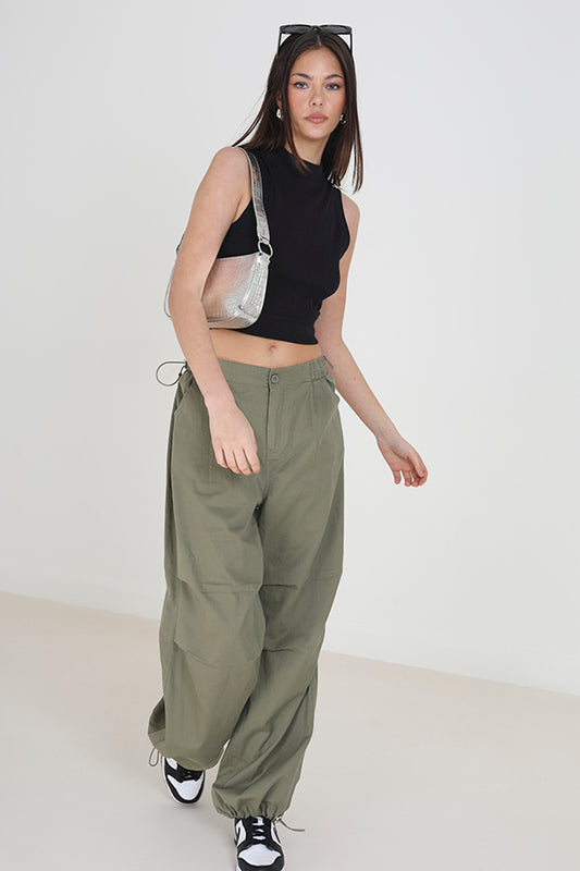 Black High Neck Ribbed Cropped Vest Top