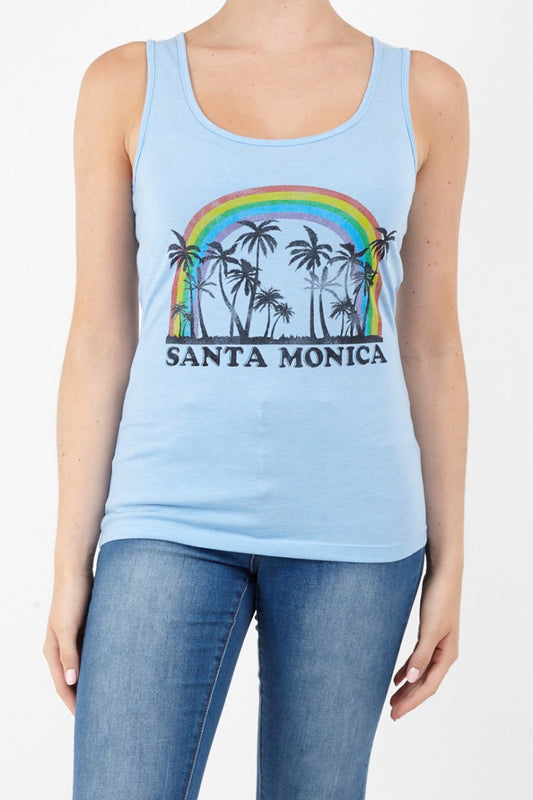 Monica Rainbow Print Vest Top