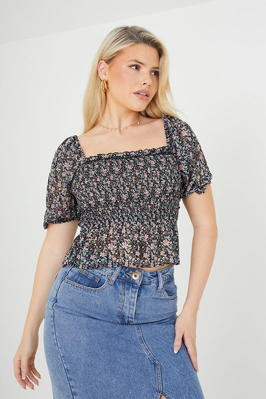 Floral Frill Top