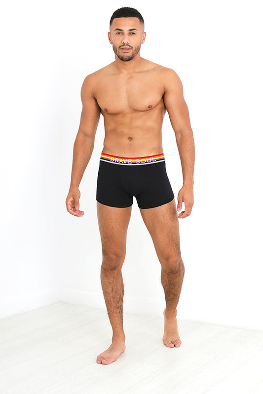 Rainbow Logo Detail Five Pack Black Boxers