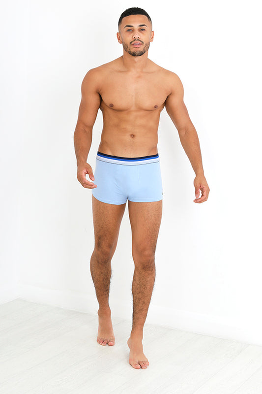 Tonal Stripe Detail Five Pack Blue Boxers