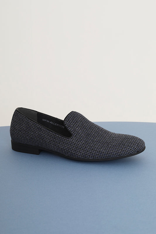 Dark Navy Check Rubber Sole