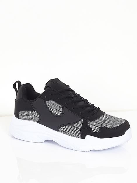Prince Of Wales Check Panel Detail Chunky Trainers
