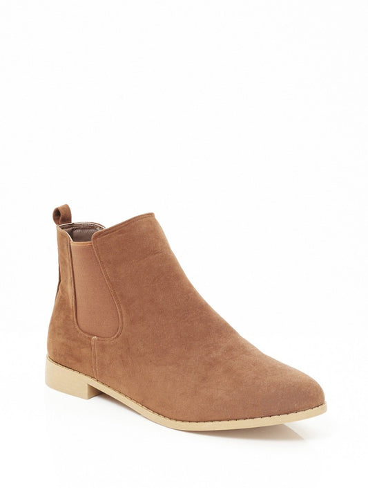 Chelsea Tan Faux Suede Boots