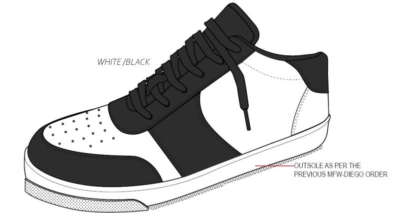 White & Black Pu Trainer