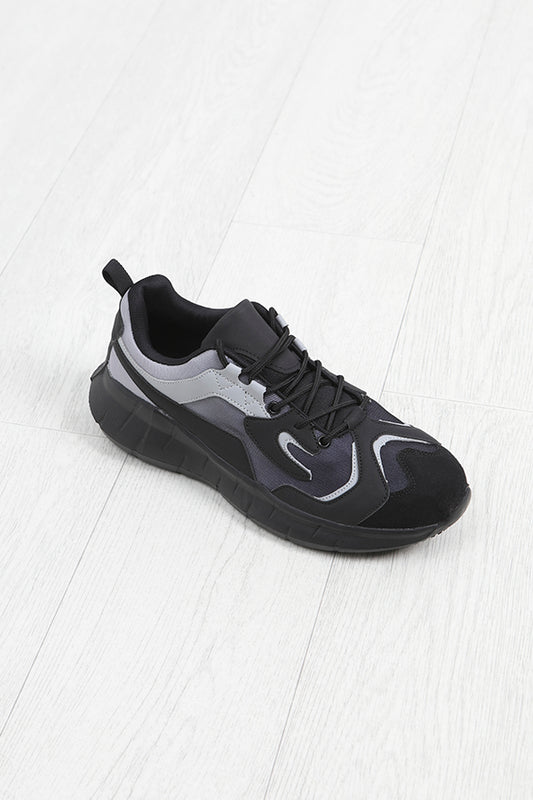 Blue And Grey Gradient Design Chunky Trainers