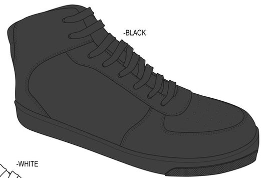 Black Pu High Top Trainer Perforated Front Uer Black Sole & Laces