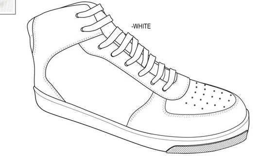 White Pu High Top Trainer Perforated Front