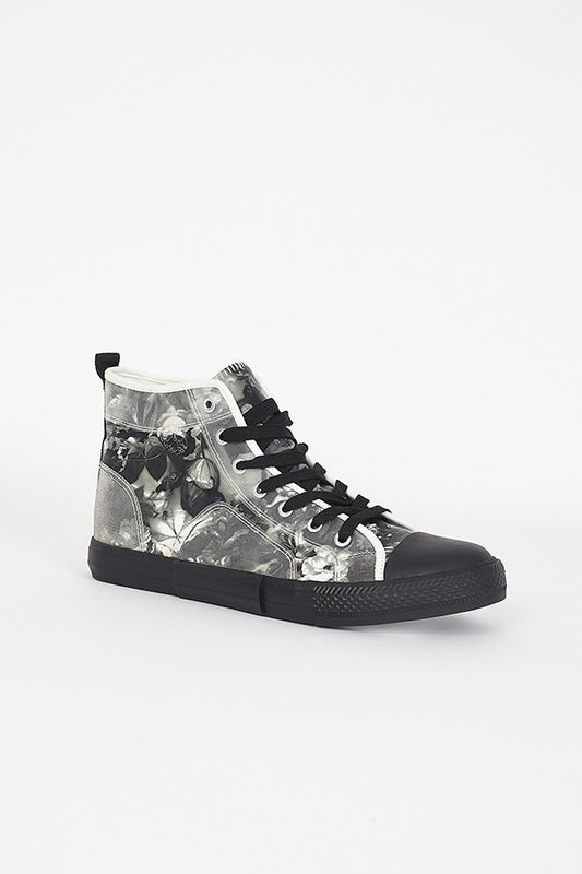 Floral Print High Top Laces Trainers