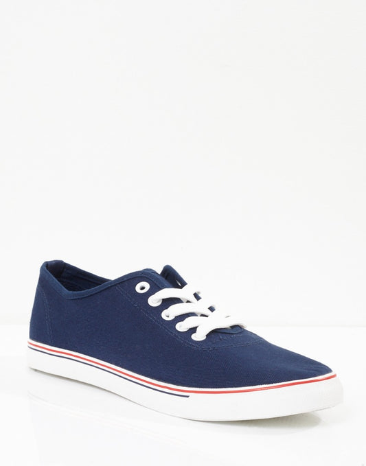 Retro Sports Stripe Lace Up Plimsolls