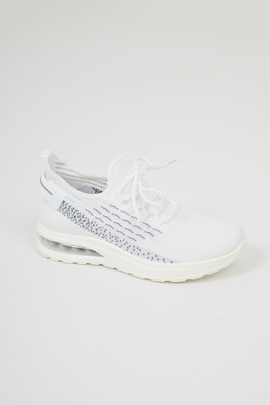 White Knit Slip On Trainer