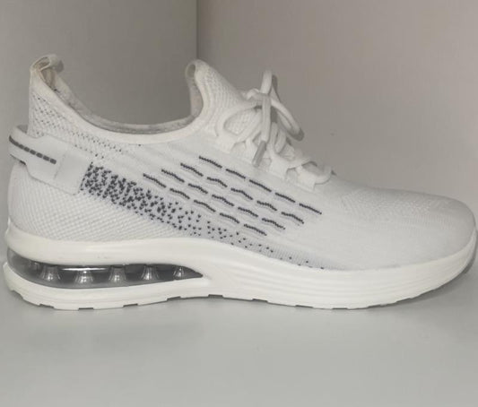 White Knit Slip On Trainer