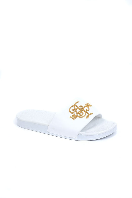 White And Gold Branded Sliders