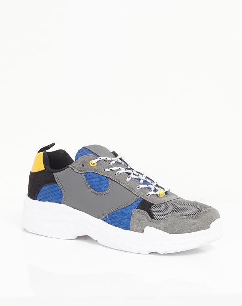 Chunky Sole Contrast Colour Mesh Panel Trainers
