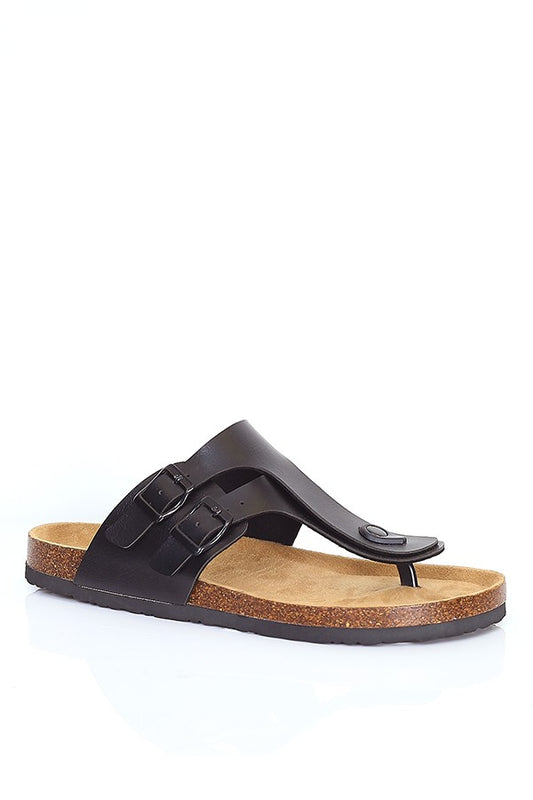Pu Strap With Buckle Detail Cork Sandal