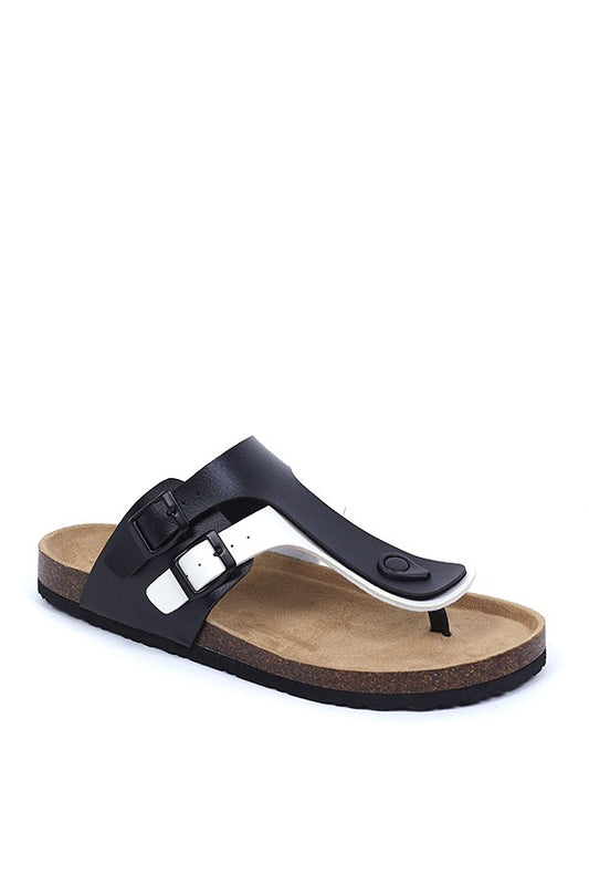 Cork Sole Buckled Sandals