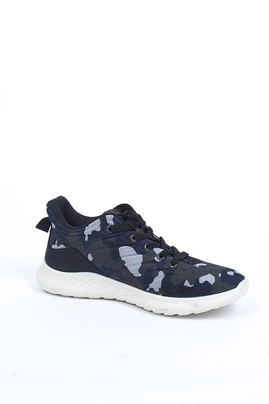 Blue Camouflage Lace Up Trainers
